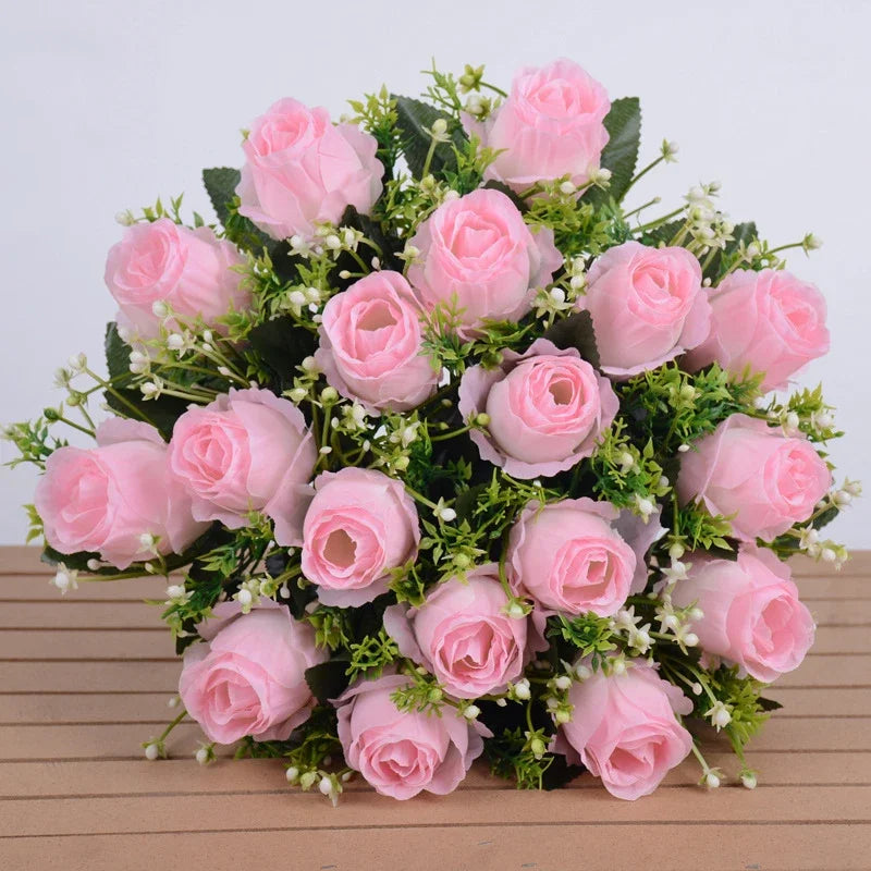 18 Heads Rose Bouquet  Silk  Bouquet Wedding  Flowers