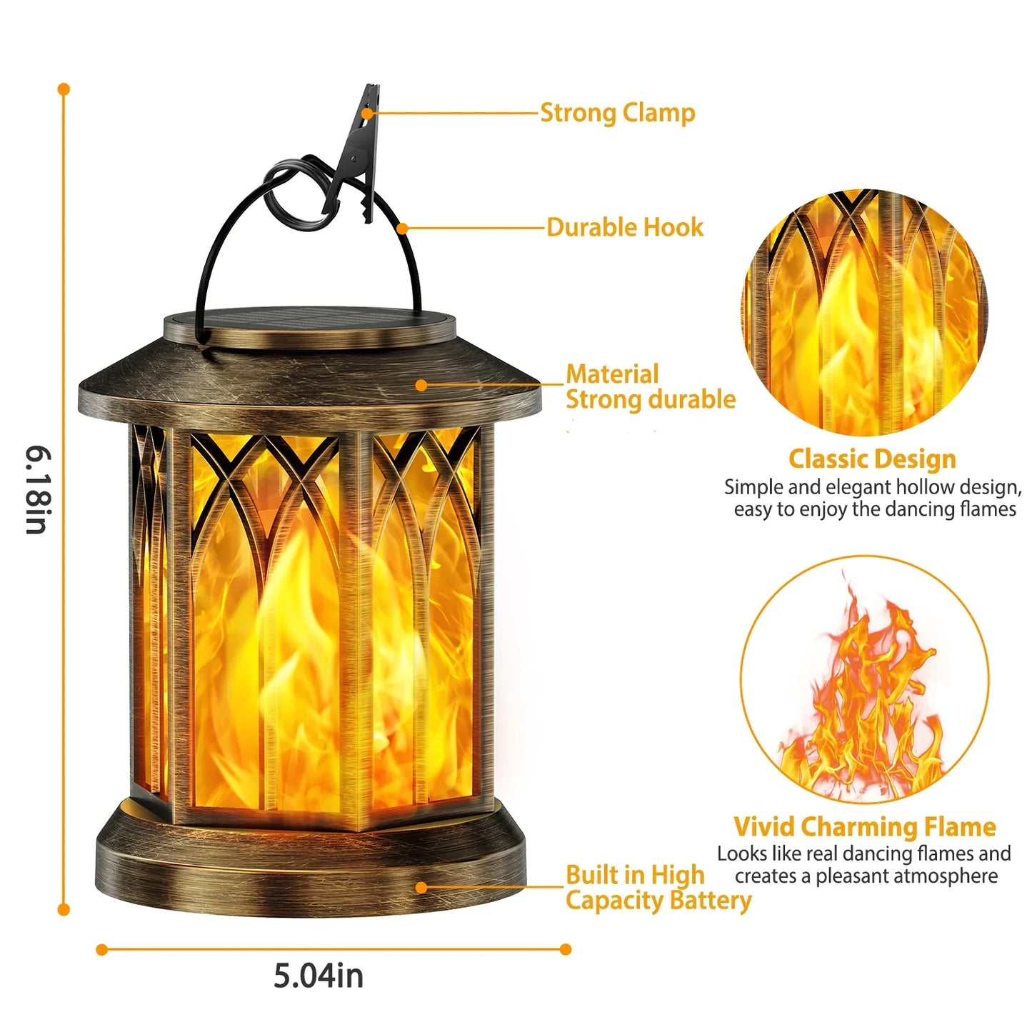 2 Pack Solar Hanging Lights Outdoor for Garden, Bronze/Black