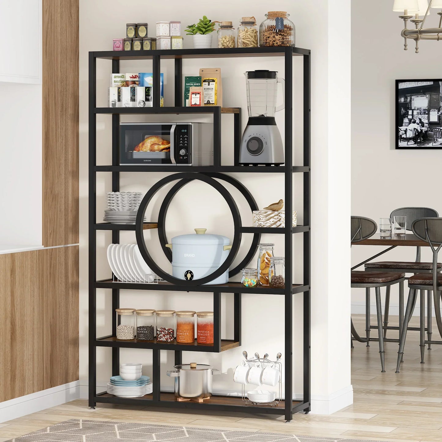 Tribesigns Bookshelf Industrial 5 Tier Etagere Bookcase,