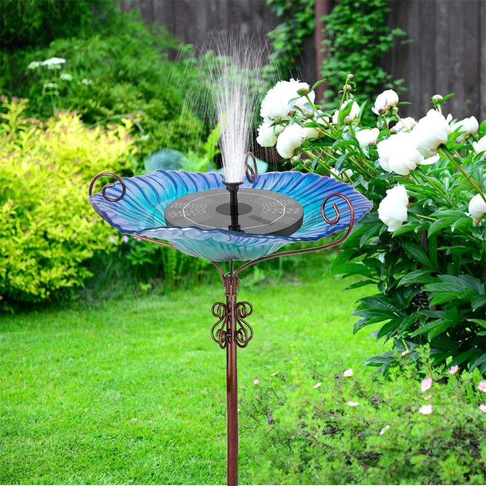 Large Outdoor Glass Bird Bath Garden Feeding Bowl