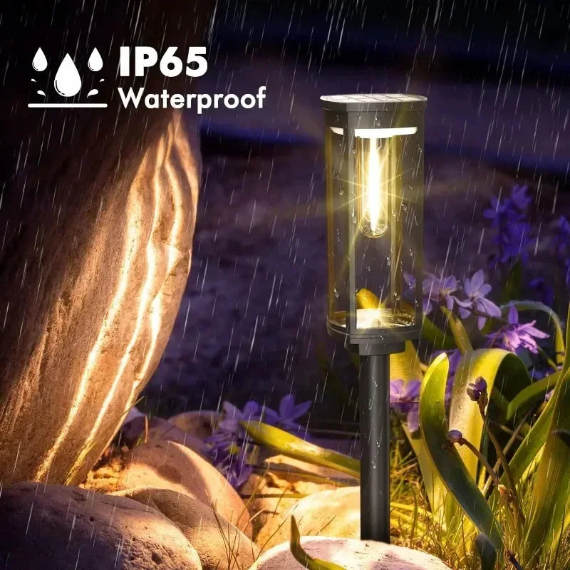 Waterproof LED Solar Lights for Garden Yard Driveway -  Outdoor Landscape Lighting Auto On/Off