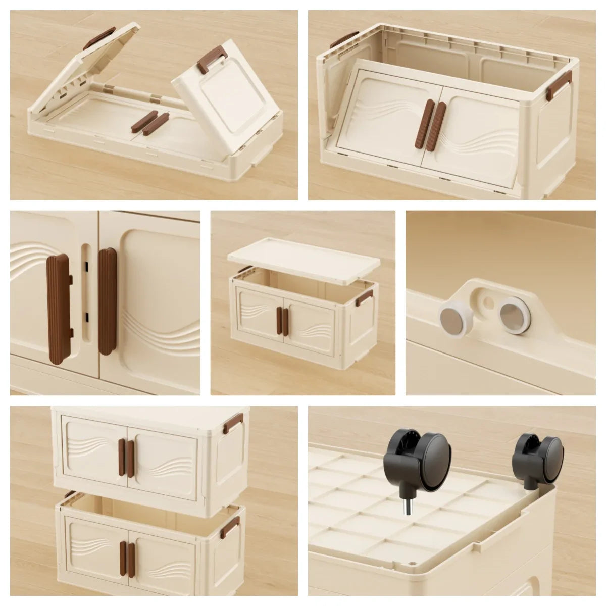 Foldable Storage Box with Clear Door - Spacious, Durable, - Ideal for Organizing Clothes, Books, Toys, and