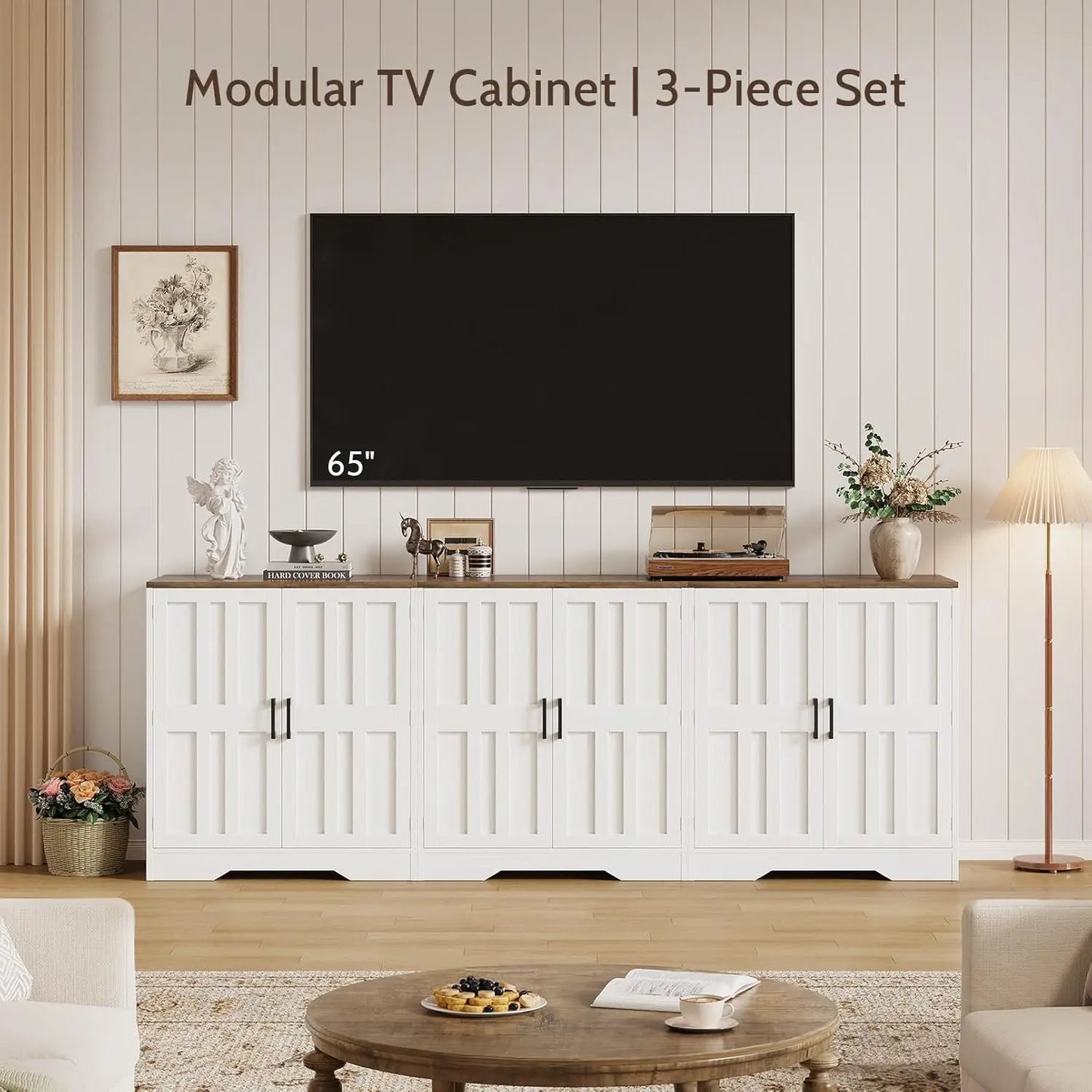 Sideboard Buffet Cabinet, Modern Farmhouse Kitchen Storage Cabinet