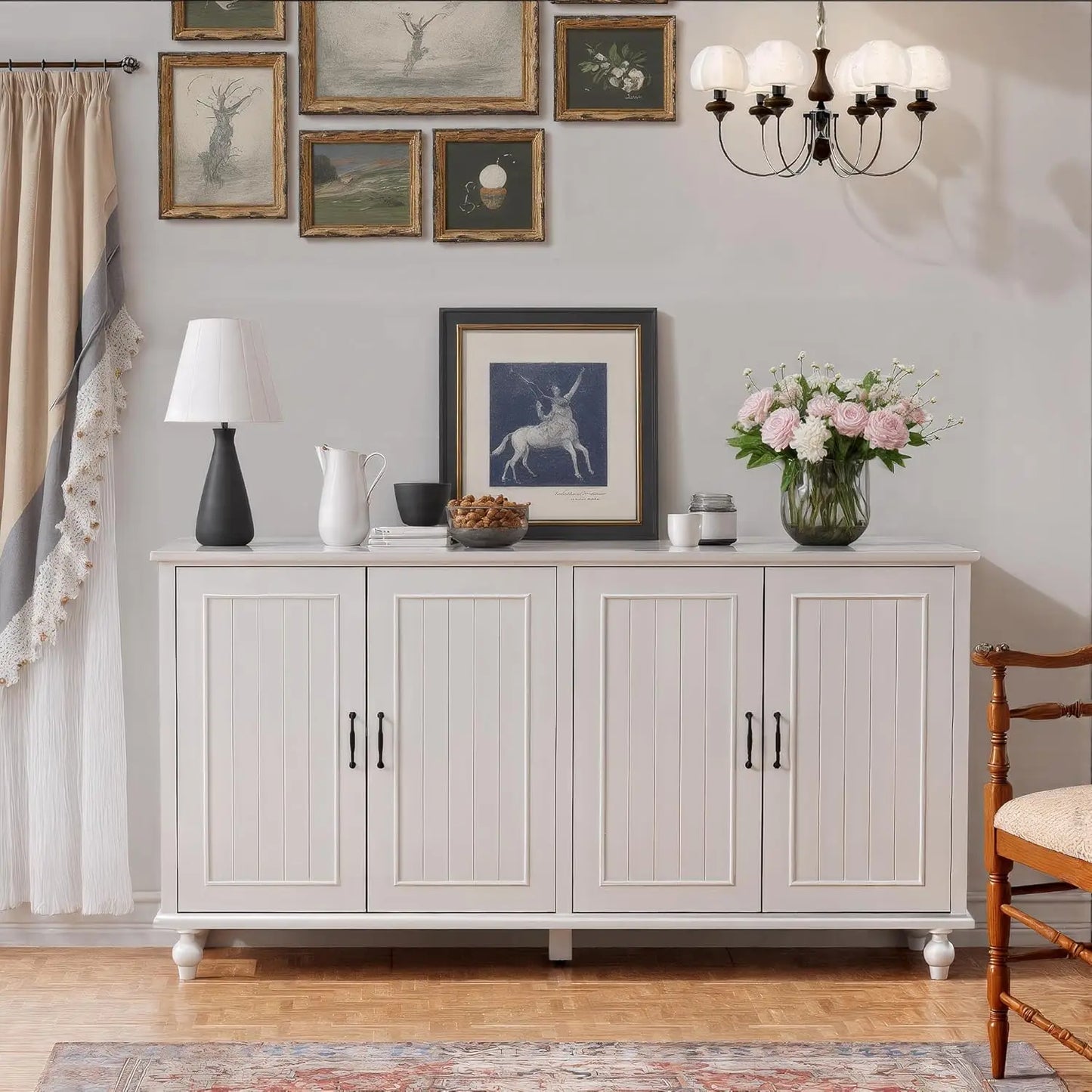 Buffet Cabinet with Storage,  4 Doors,Sideboard Buffet Cabinet for Dinning