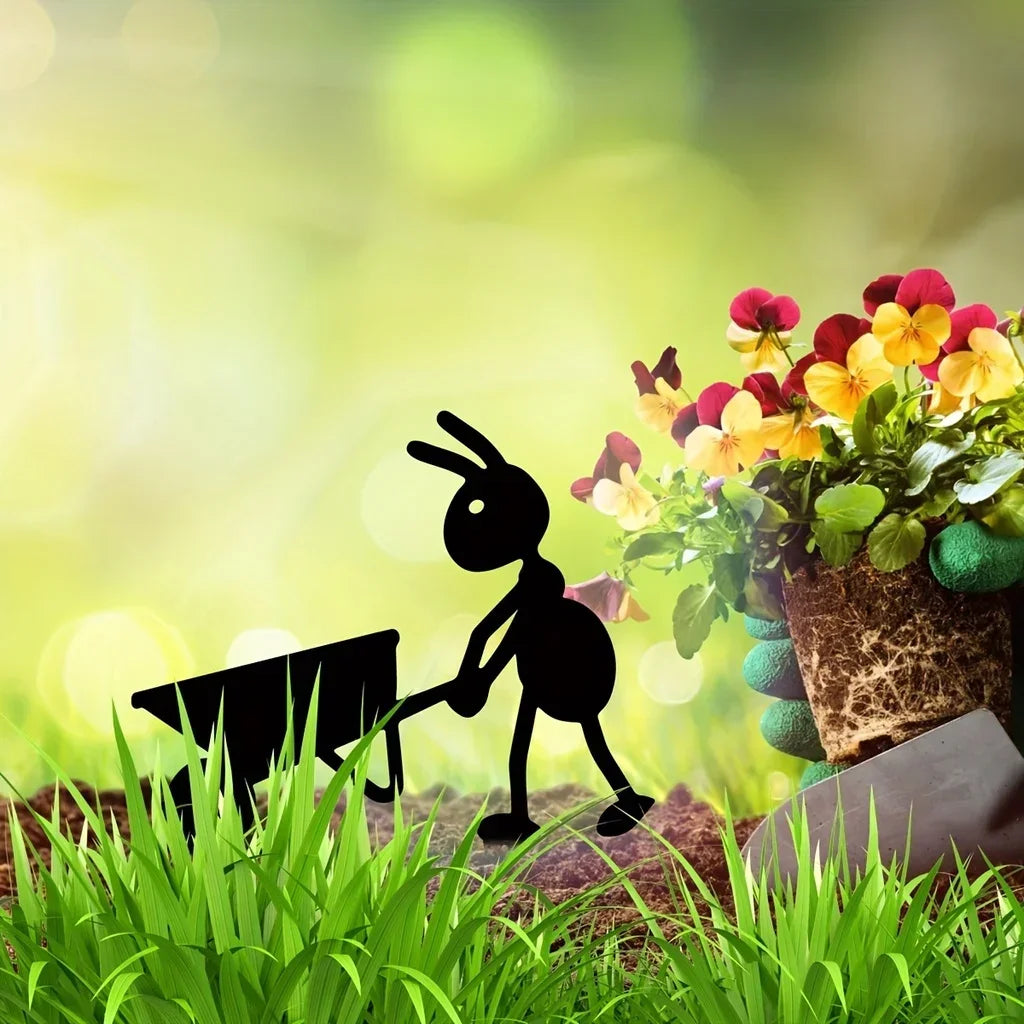 Charming Metal Ants for Garden - Outdoor Yard Ornaments and Lawn Stakes.