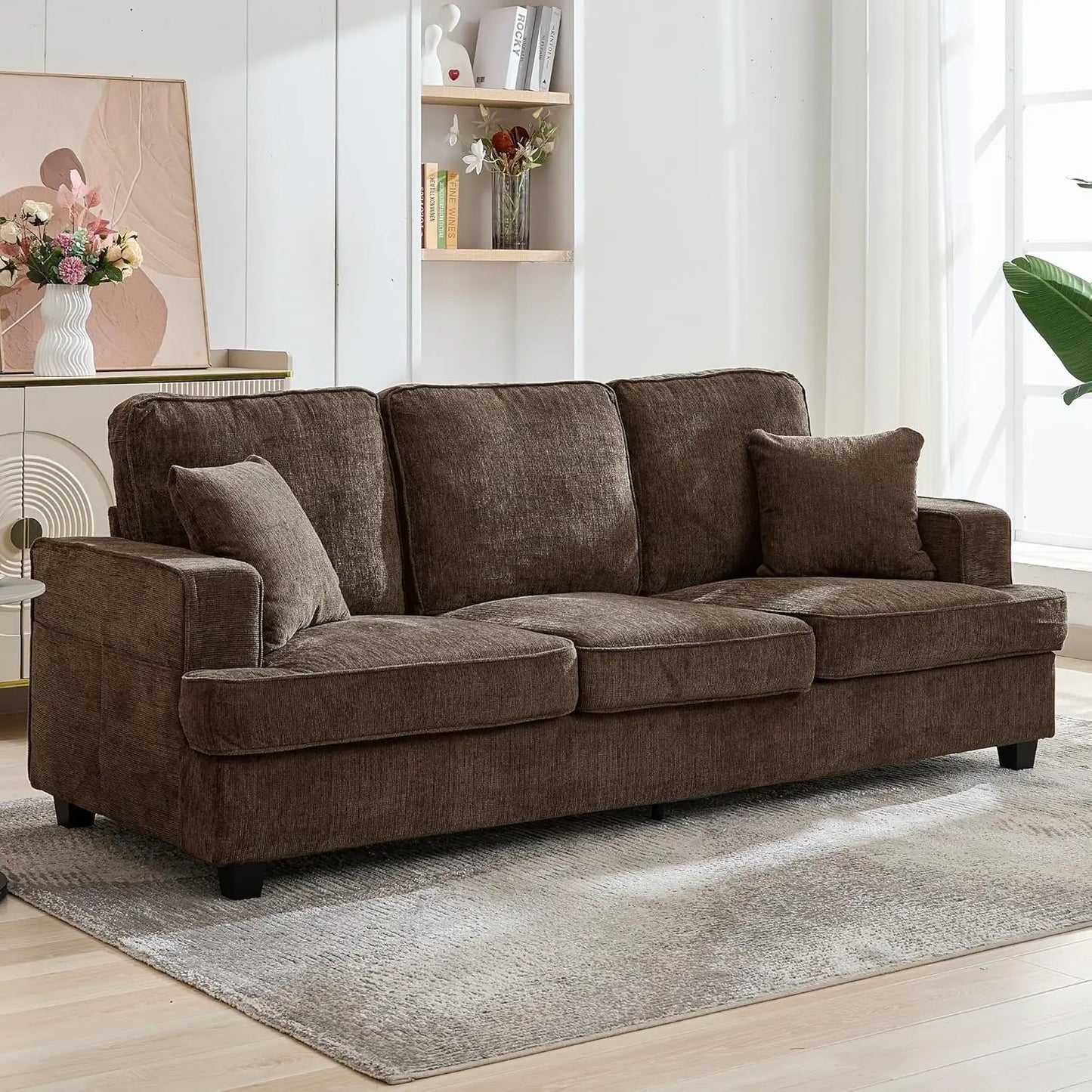 Couches for Living Room, 89 inch Cloud Couch Sofa in Chenile with Extra Comfy Soft Deep Seats,