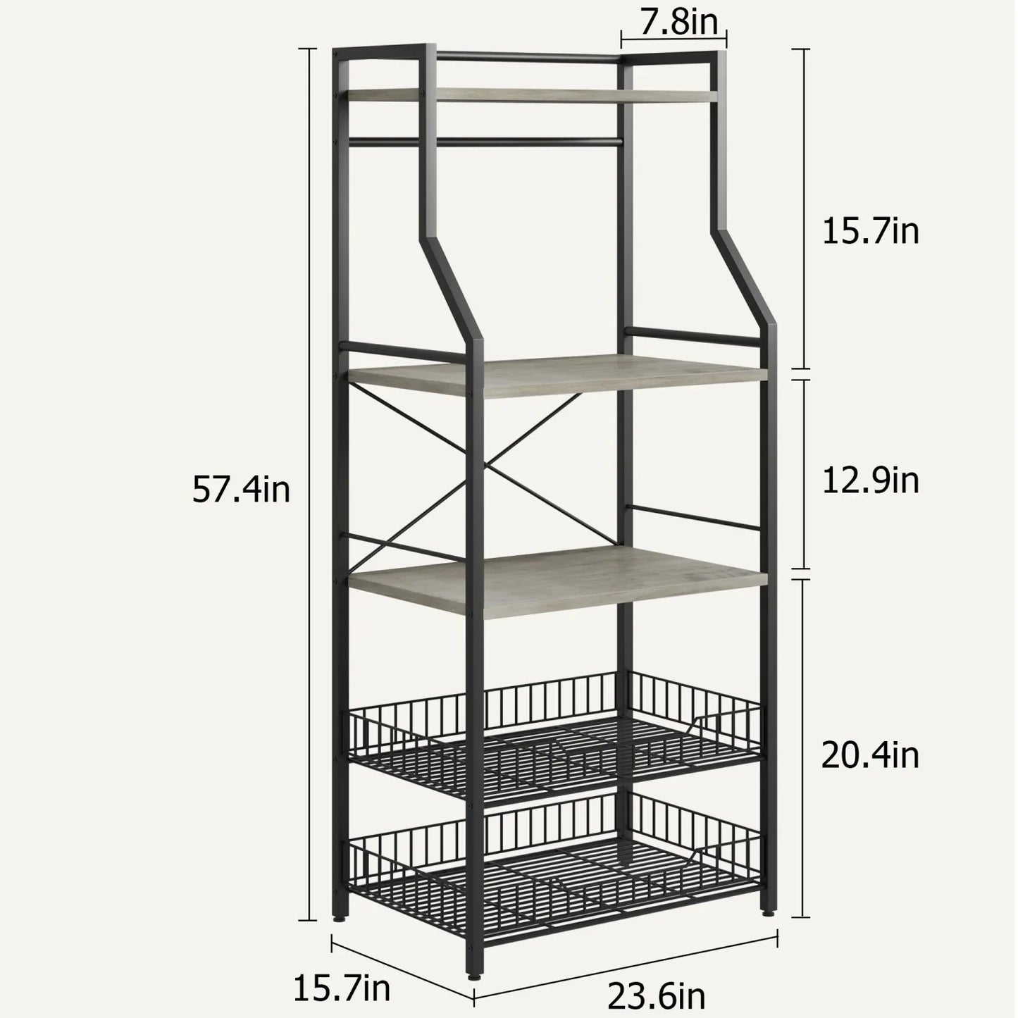 Kitchen Bakers Rack Microwave Oven Stand Coffee Bar Station
