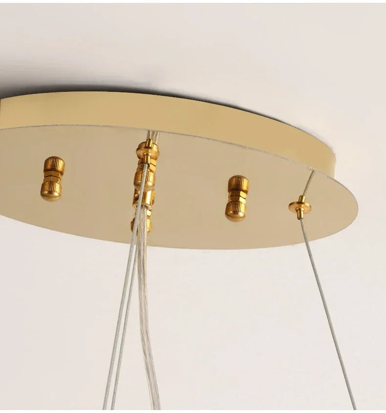 2025 Luxury Gold Crystal LED Chandeliers Living Dining  Lustre Ceiling Pendant Lamps I