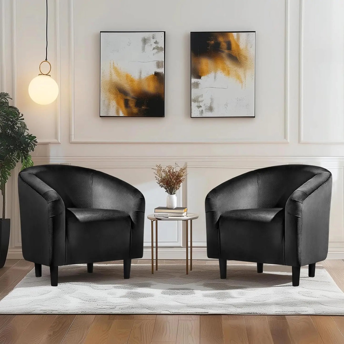 Barrel Chair, Modern Accent Chair Comfy Velvet Chair  for Living Room Bedroom Office,