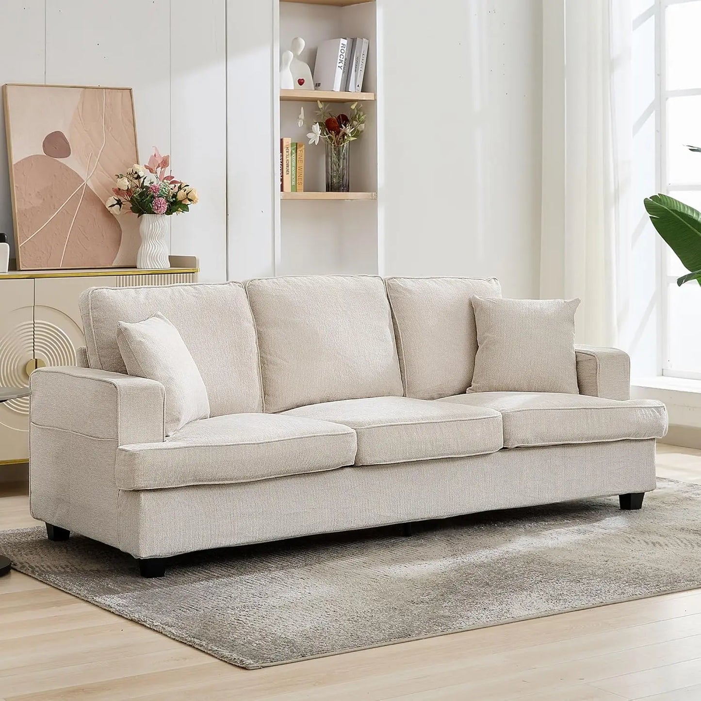 Couches for Living Room, 89 inch Cloud Couch Sofa in Chenile with Extra Comfy Soft Deep Seats,