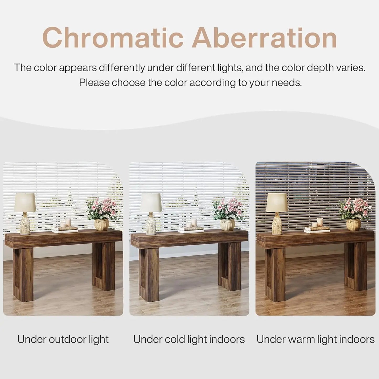 Customizable-63-Inch Long Console Table, Wooden Rectangular Sofa Table