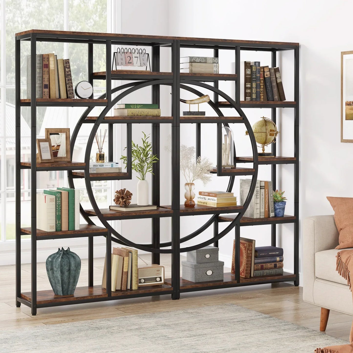 Tribesigns Bookshelf Industrial 5 Tier Etagere Bookcase,
