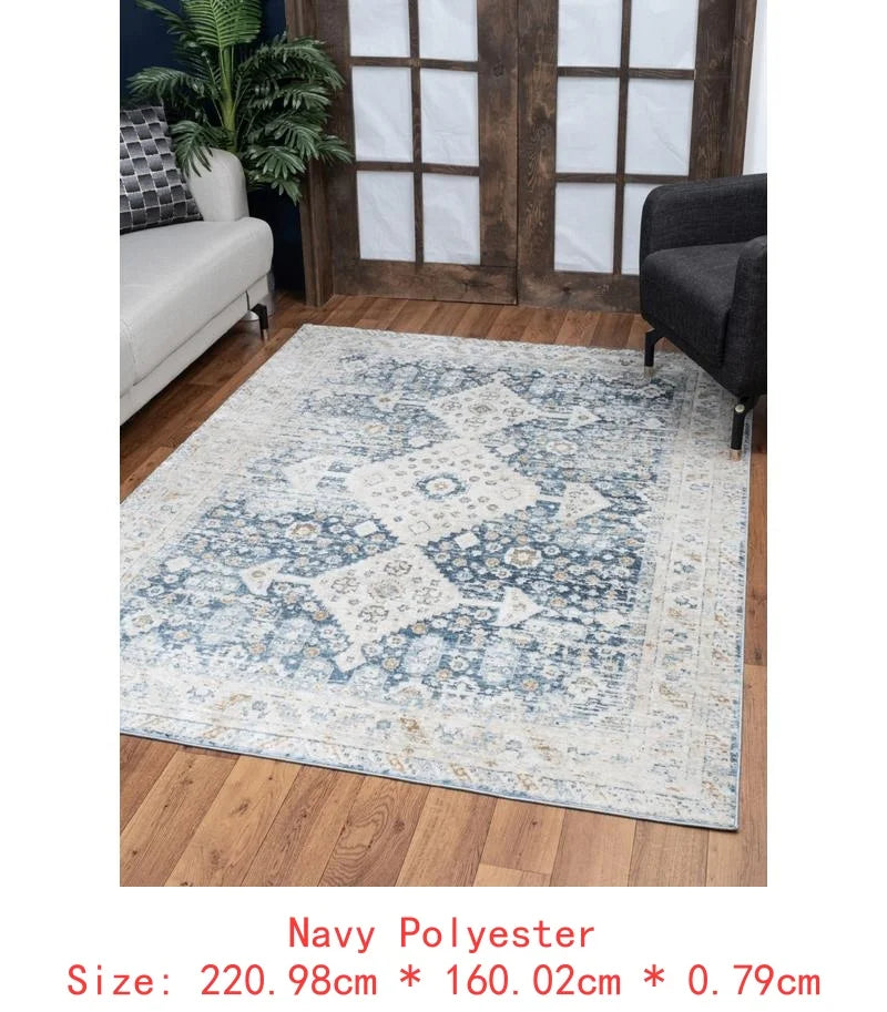 Blue Area Rug 7'10" x 10'3" for Home Decor, Soft and Stylish Floor Covering
