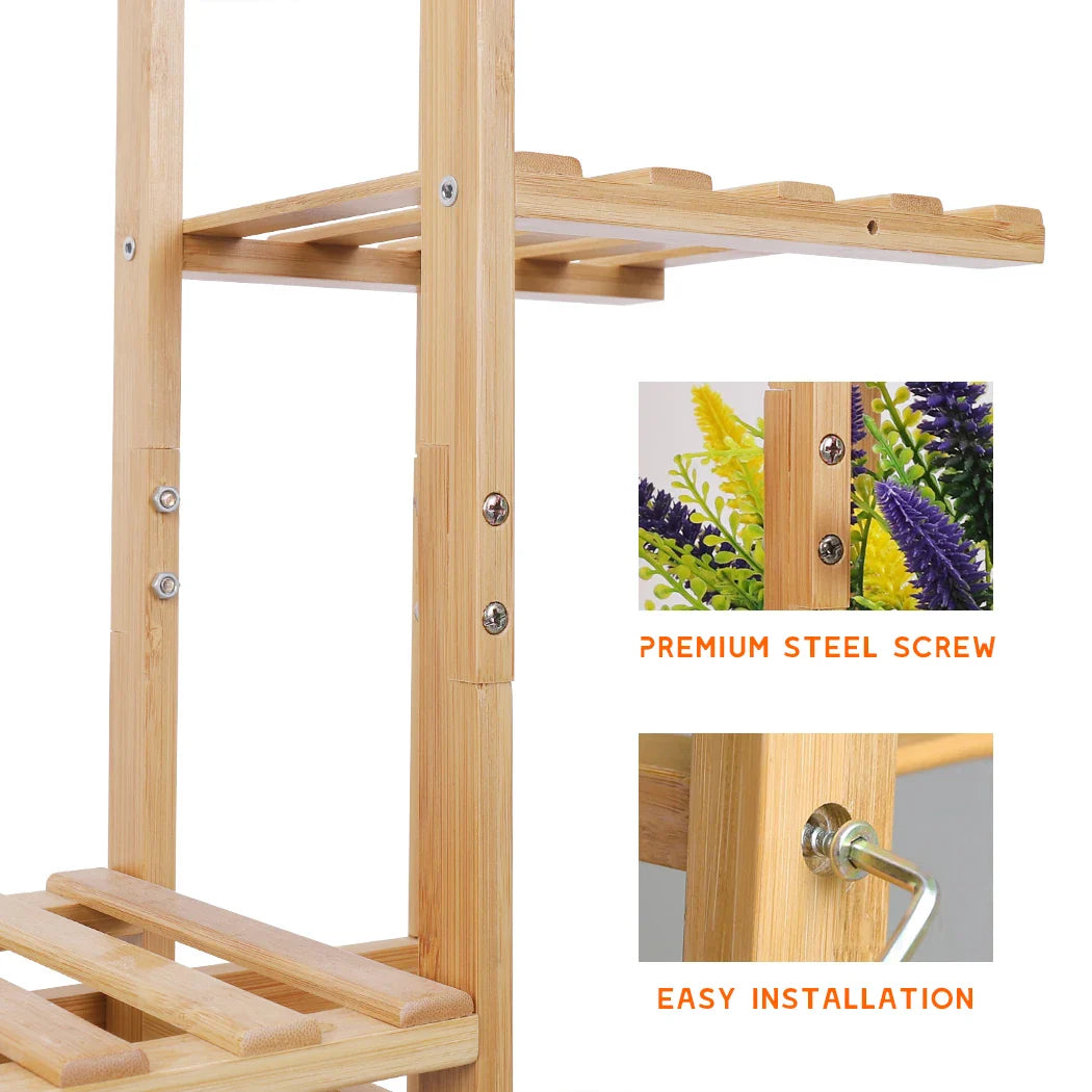 6/7 Pot Vertically Bamboo Flower Shelf  Plant Stand