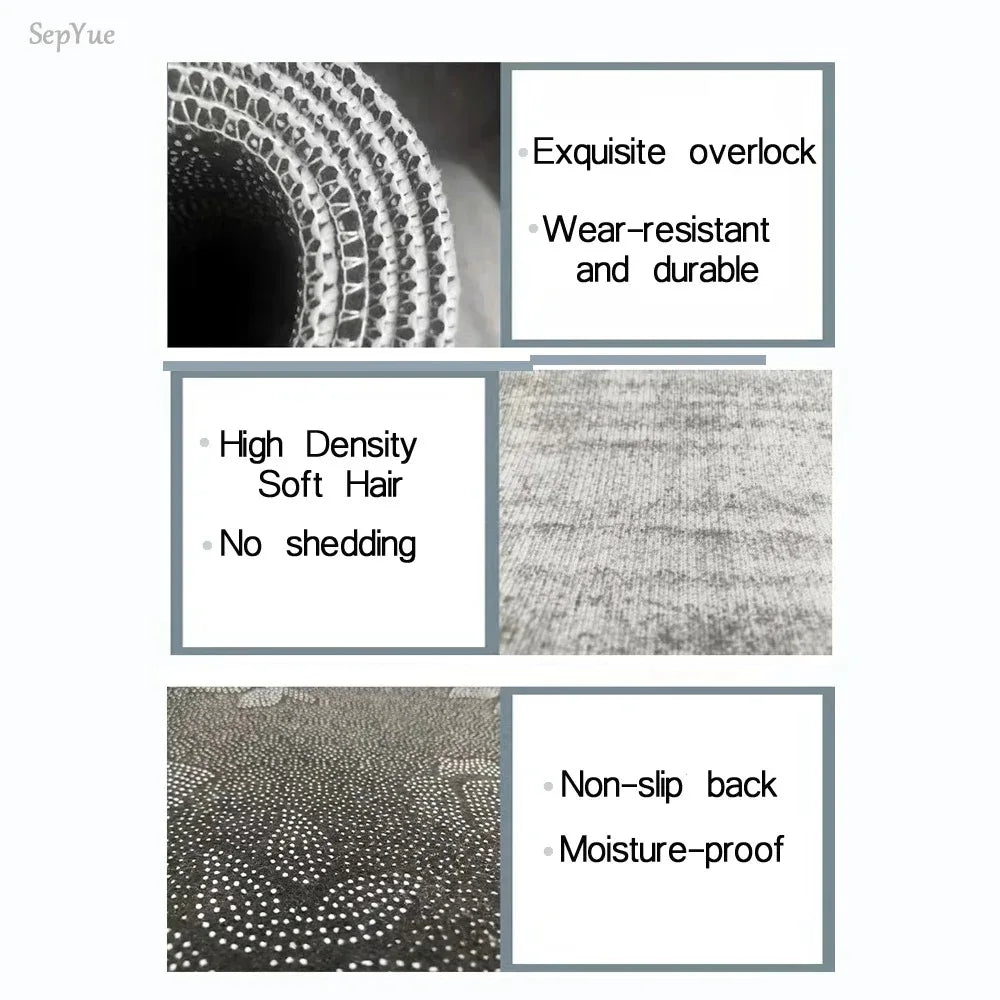 Large Modern Area Rug for Living Room  Plush Non-Slip Floor Machine Washable
