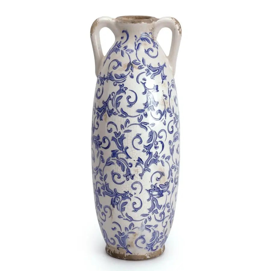 Blue and White Floor Vase for Pampas Grass,  Ceramic Farmhouse Decorative Large Vases for Flower,