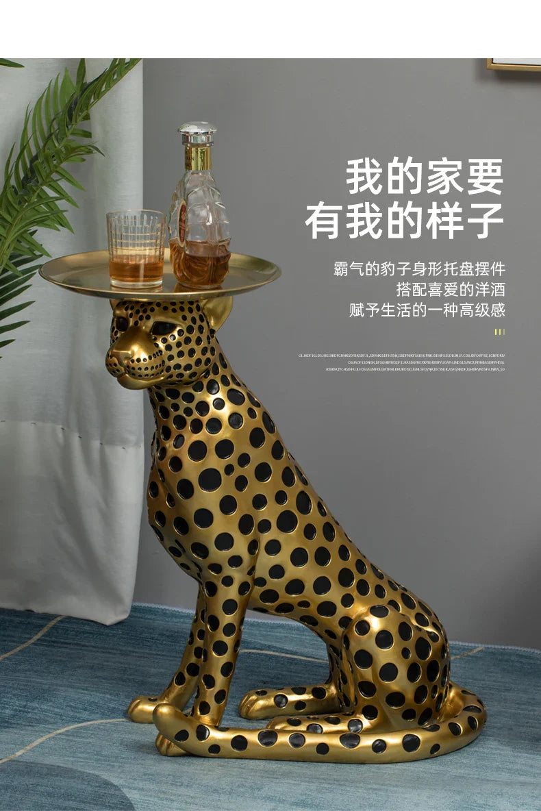 Creative Coffee Table Creative Leopard Shape Floor Ornaments