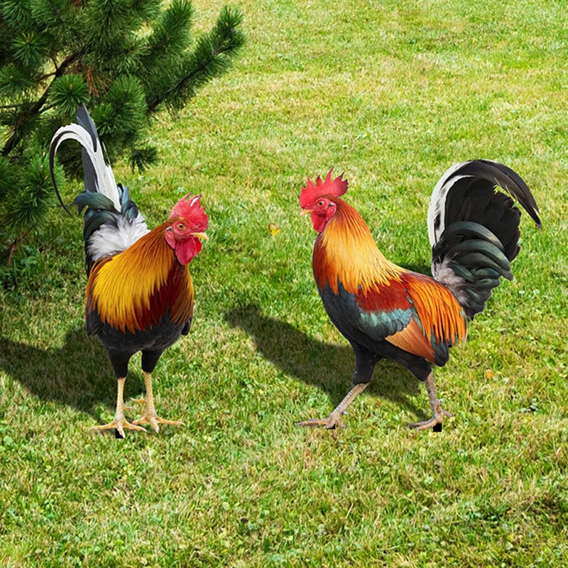 Garden Rooster Statue Chicken Sculpture For Yard Decor Patio