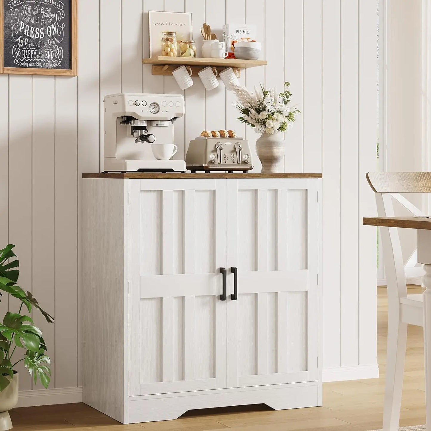 Sideboard Buffet Cabinet, Modern Farmhouse Kitchen Storage Cabinet