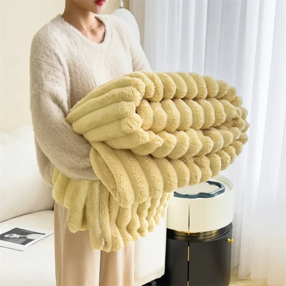 Ultra Soft Faux Rabbit Fur Throw