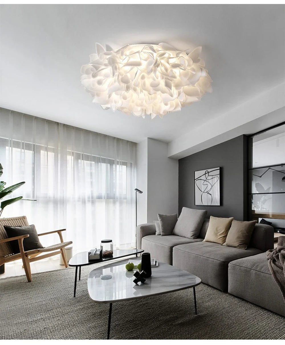 Exquisite Leaves Dimmable LED Ceiling Lights White Remote Control