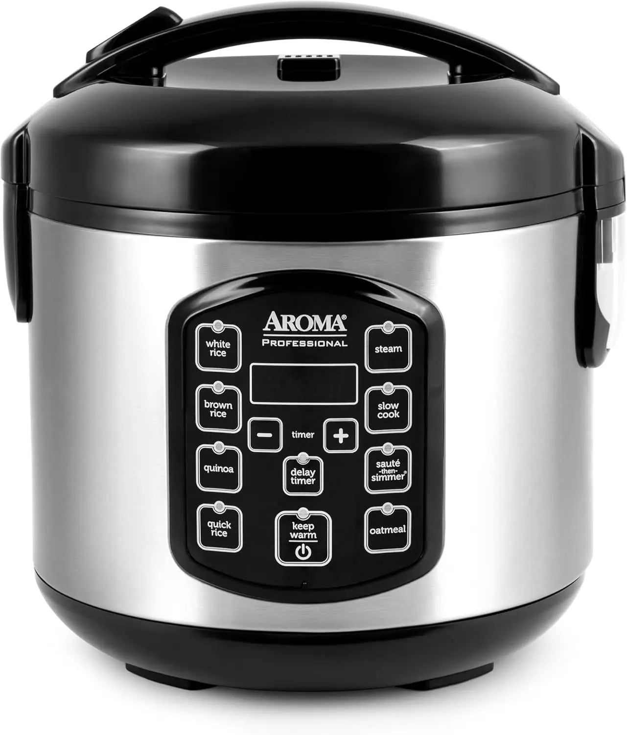 4-Cup Digital Rice Cooker & Multicooker with Steamer, Slow Cook 2 Qt Stainless Steel