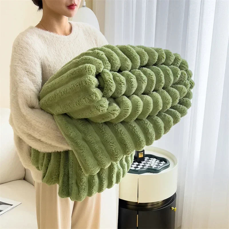 Ultra Soft Faux Rabbit Fur Throw