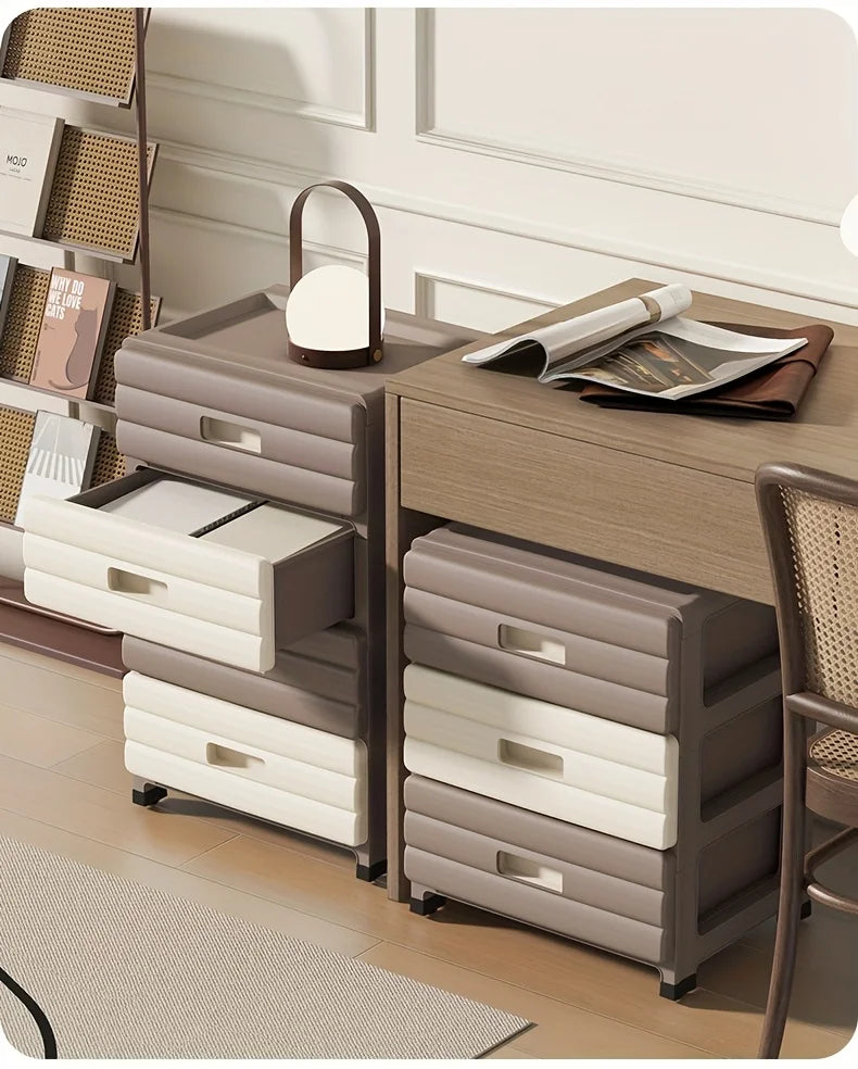 5-Drawer White Storage Cabinet - Sturdy, Smooth Sliding for Closet, Office, Bedroom Organization.