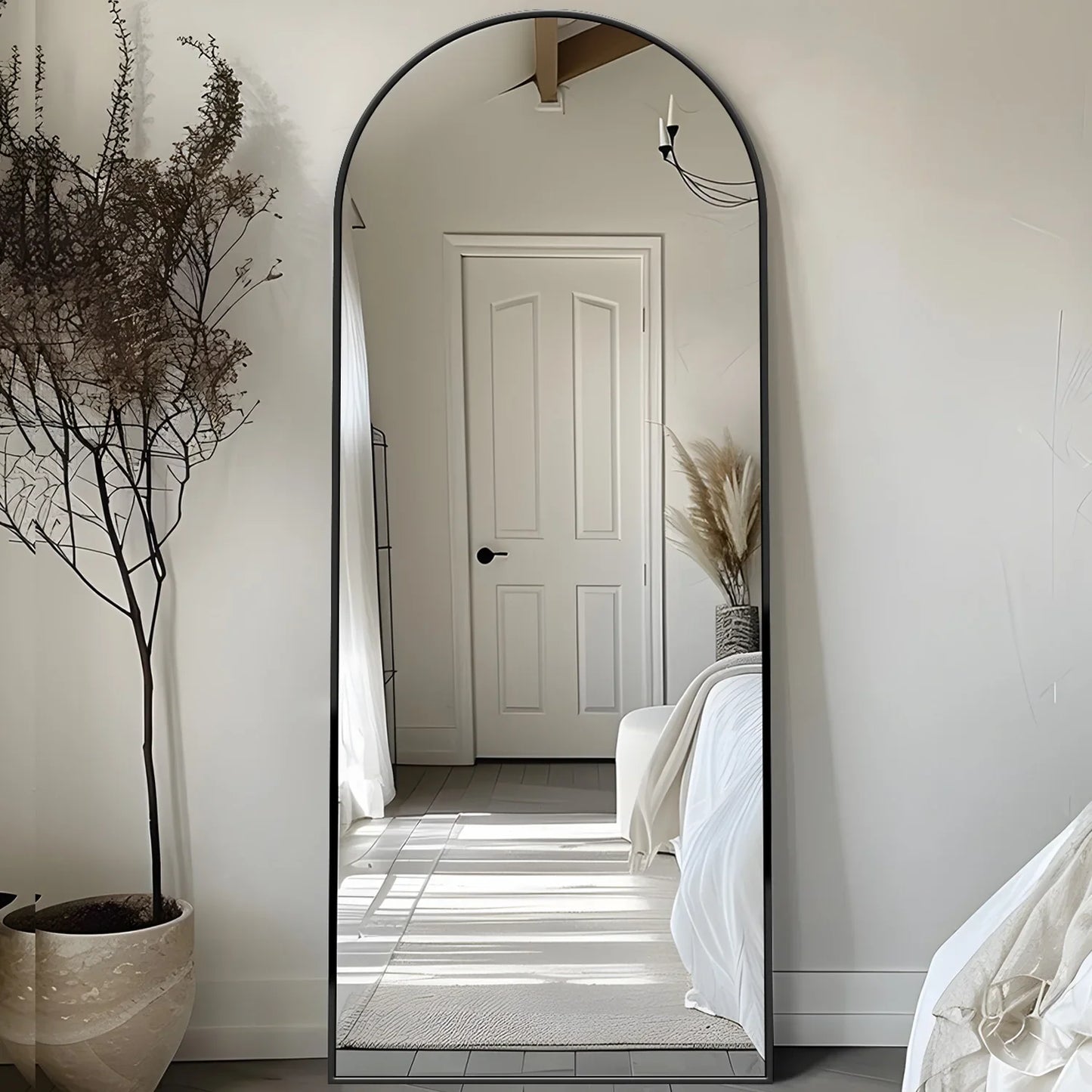 Full Length Mirror, 58"x18"  Rectangular Full Body Mirror with Stand for Bedroom, Living Room, Cloakroom