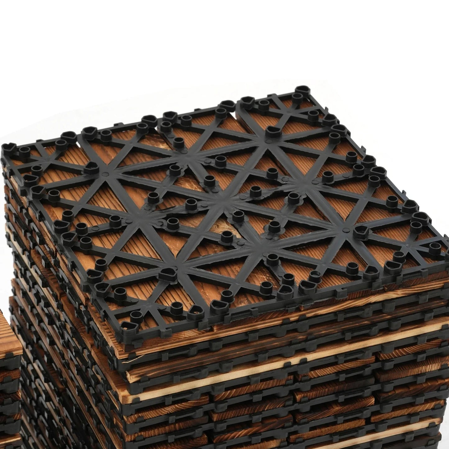 36 PCS Deck Tiles,12in Camphor Pine Wood Tiles Backyard,Indoor and Outdoor