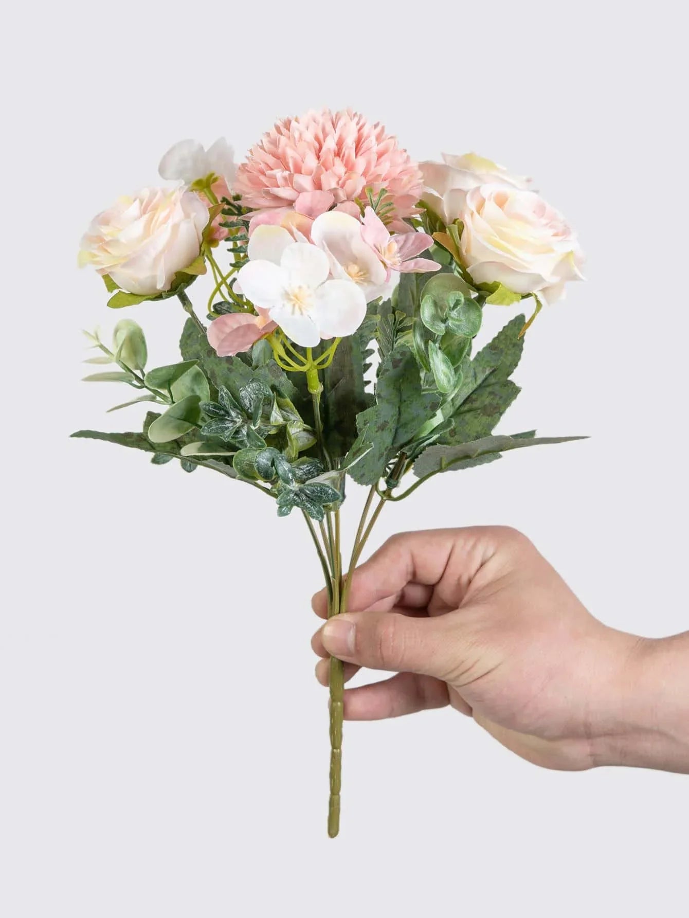 1 Bouquet Artificial Roses w/ Silk Balls Home Decor & Holiday