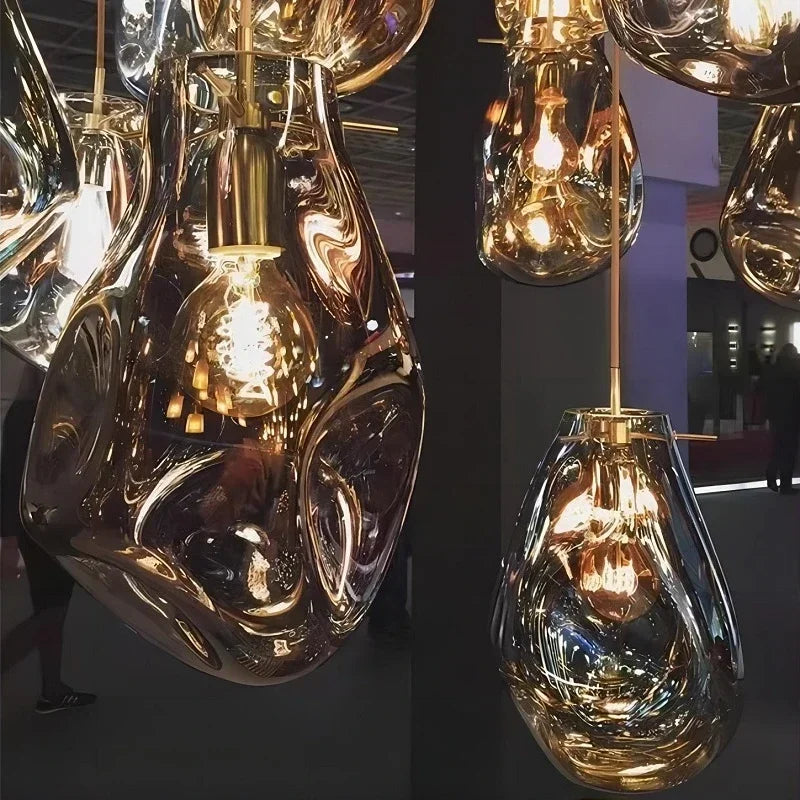 Modern Creative Colorful Glass Chandelier Contemporary Irregular Shape
