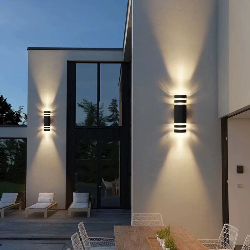 Outdoor wall lights Exterior wall waterproof lUpper and lower double-headed pillars Outdoor light