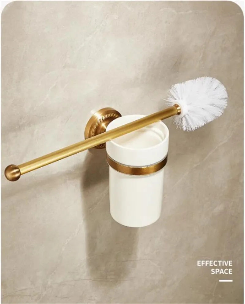 Bathroom Accessories Brass Antique Towel Rack,Paper holder Toilet Brush Holder,Towel Hanger Bath Hardware