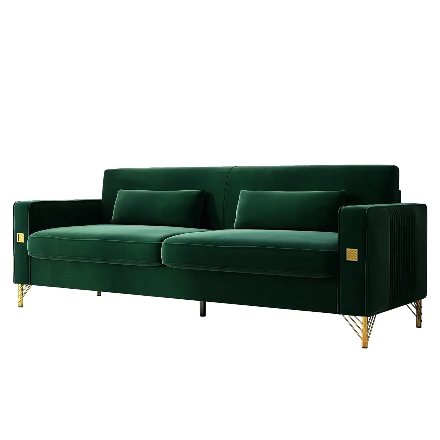 85.63" Velvet Sofa,Modern Loveseat Couch with Pillows Set of 2 for Living Room,Bedroom  6 different colors