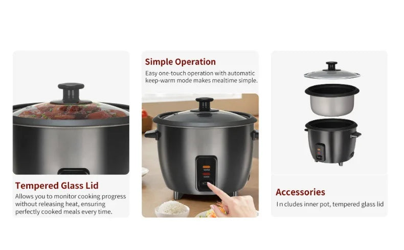 1.8L Household Rice Cooker Multifunctional Mini Small Rice Cooker  Stainless Steel
