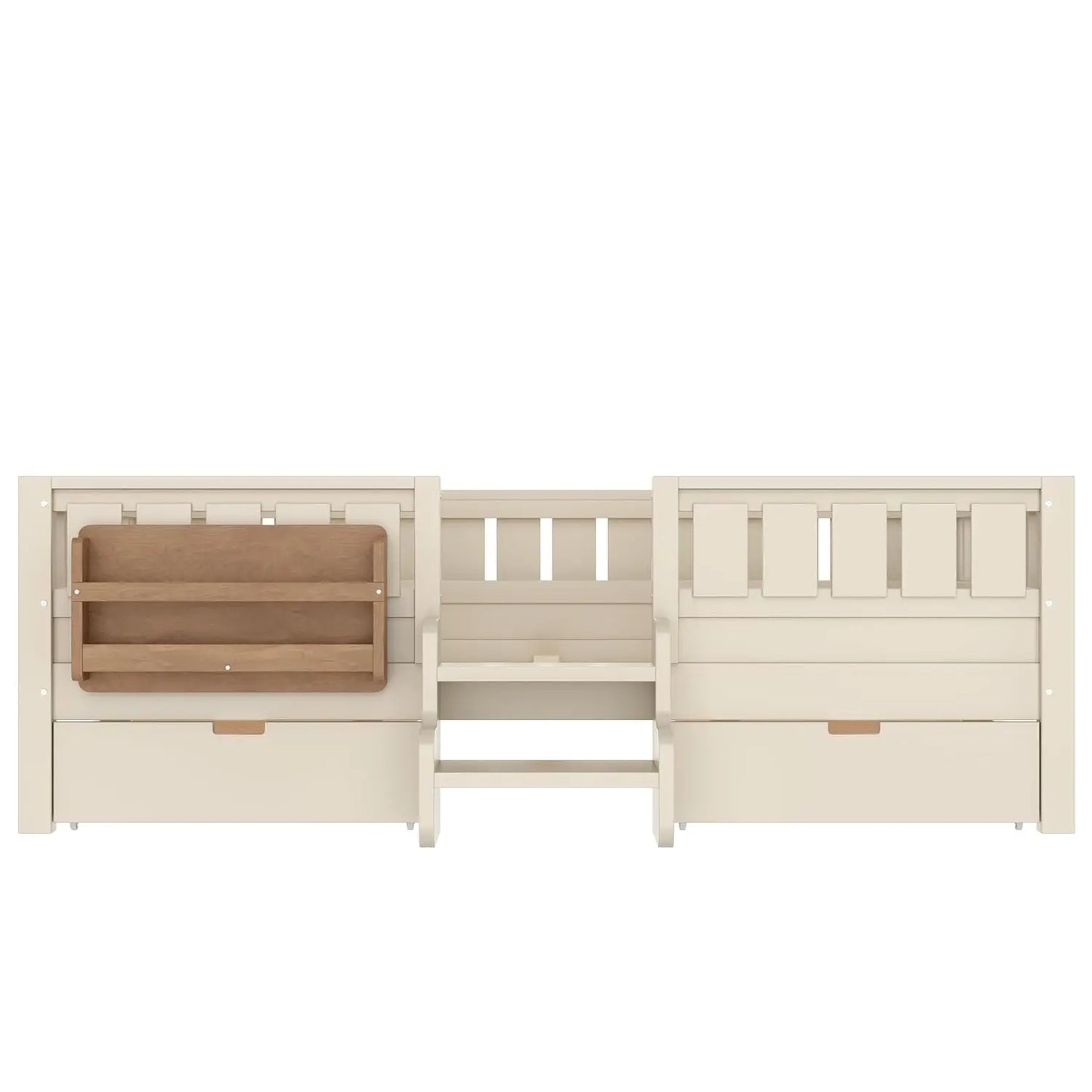 Full Size Kids Montessori Bed Frame with Stairs Bookshelf Drawers Storage Low Profile, 6 different finishes^








differeny