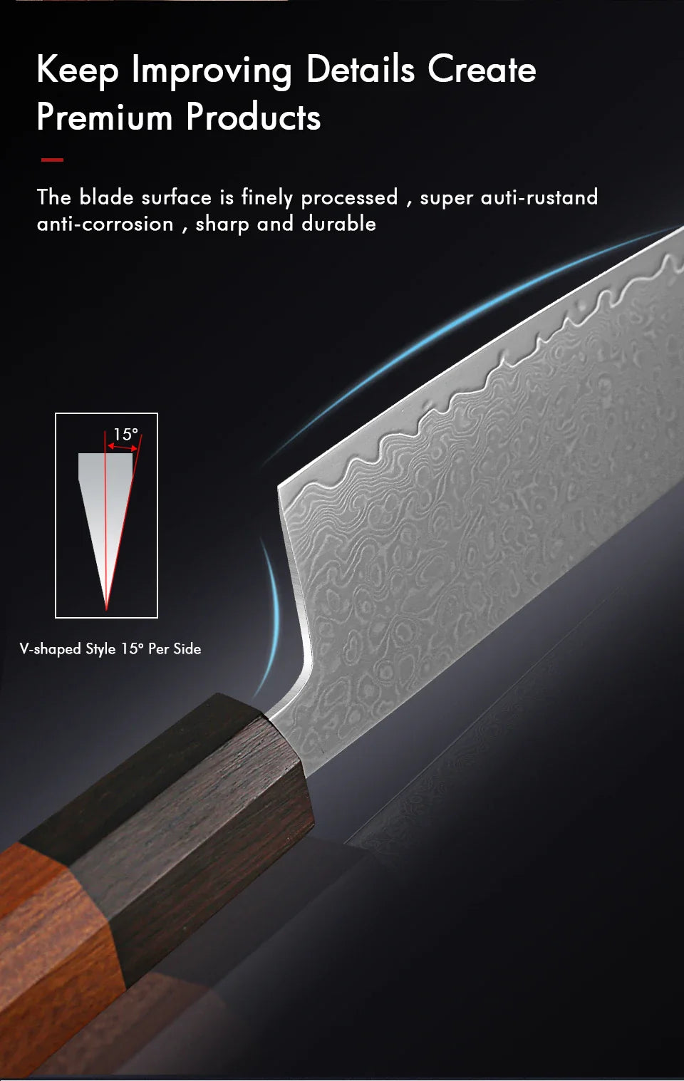 TURWHO Hand Forged Japanese Steel Kitchen Knives