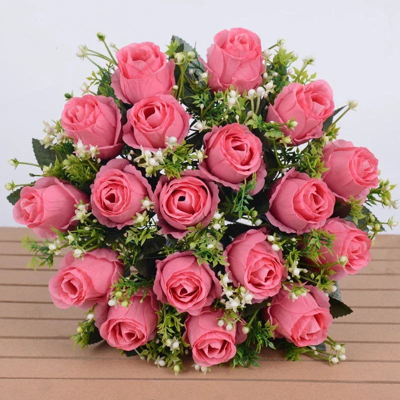 18 Heads Rose Bouquet  Silk  Bouquet Wedding  Flowers