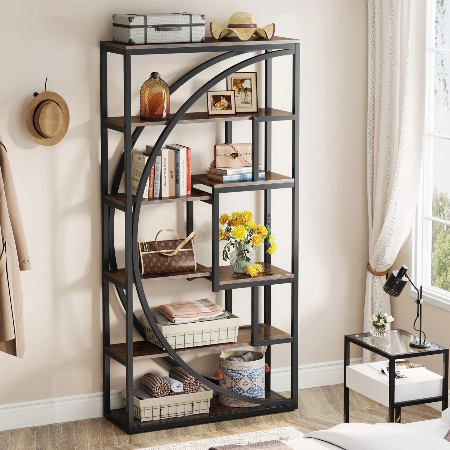 Tribesigns Bookshelf Industrial 5 Tier Etagere Bookcase,