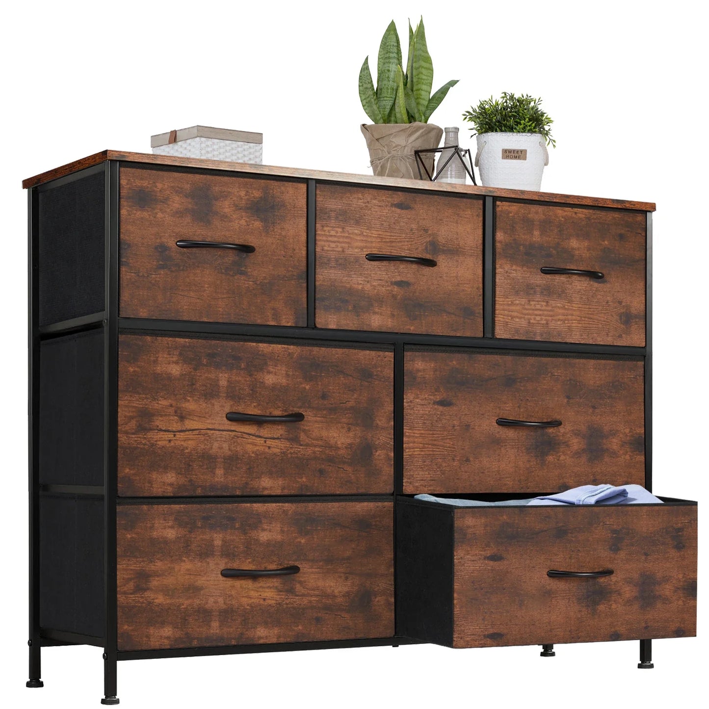 JHK Desser For Bedroom With 7 Fabric Drawers Closet Chest For Living Room Display Cabinet