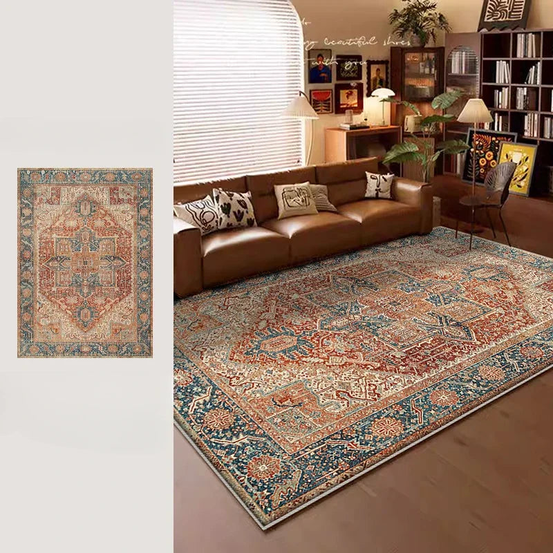 American Retro Style Carpets for Living Room Plush Carpet