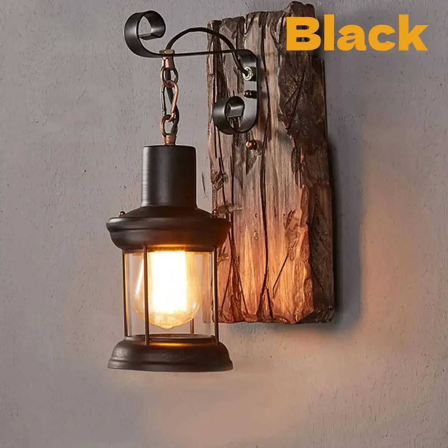 Antique New Style Industrial Wood Wall Sconce Light