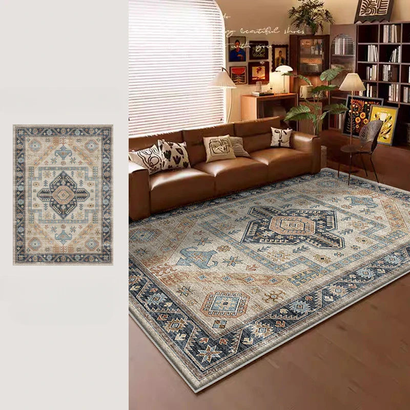 American Retro Style Carpets for Living Room Plush Carpet
