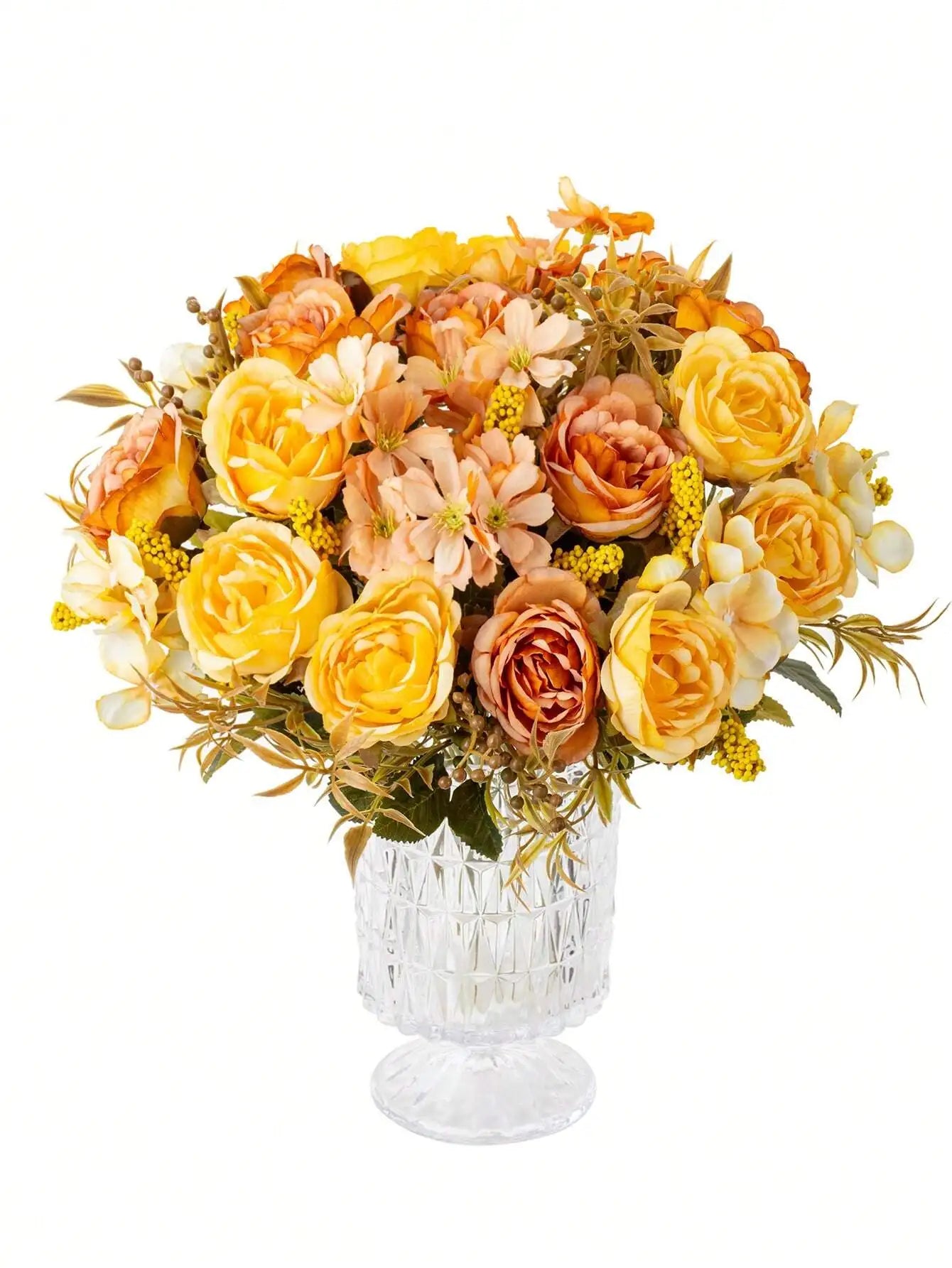 1 Bouquet Artificial Roses w/ Silk Balls Home Decor & Holiday