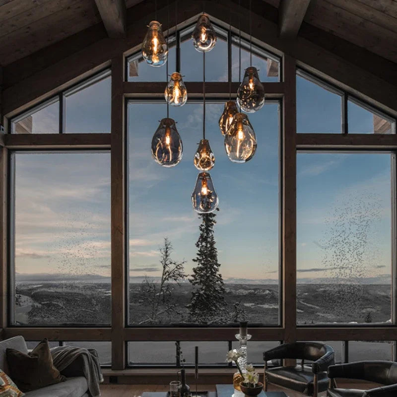 Modern Creative Colorful Glass Chandelier Contemporary Irregular Shape