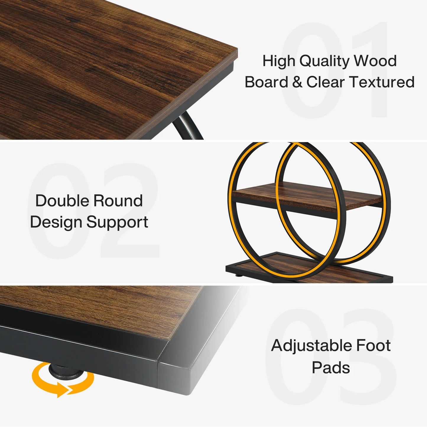 Tribesigns End Table, Narrow End Table with 3 Storage Shelves,