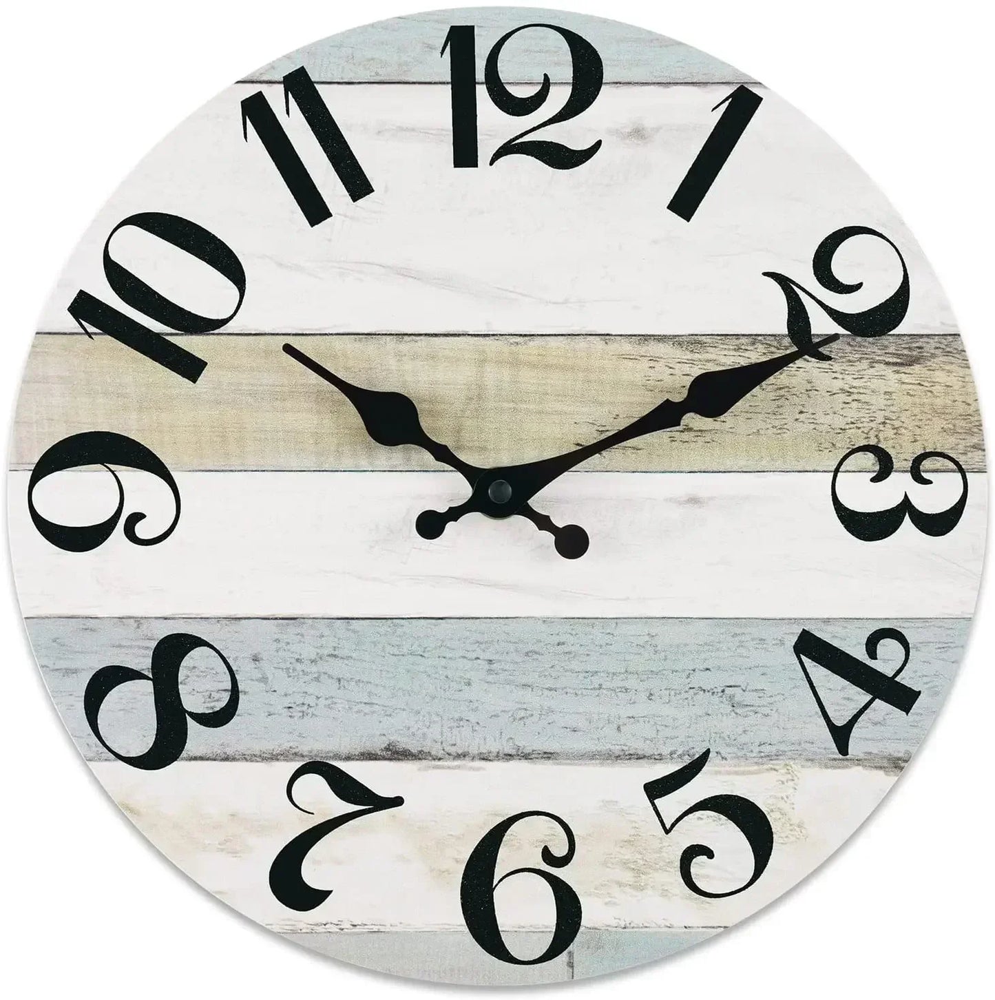Wall Clock 10 Inch ClockRustic Wall Clocks Battery Operated,SilentNon Ticking Wooden
