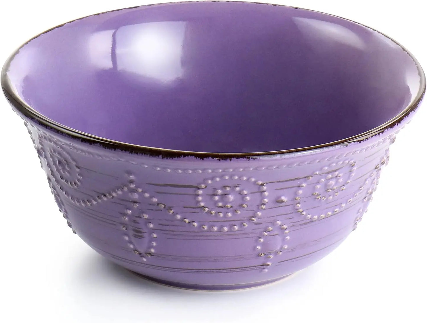 Rustic Birch 16 Piece Stoneware Dinnerware Set in Purple