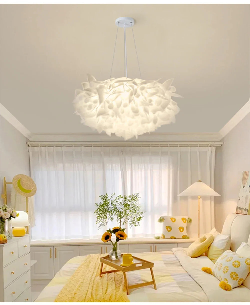 Exquisite Leaves Dimmable LED Ceiling Lights White Remote Control